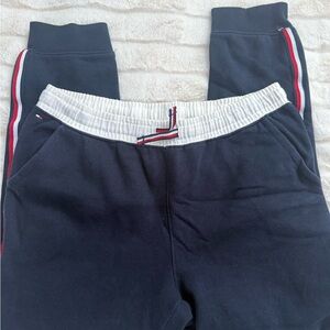 Tommy Hilfiger Kids Navy Jogger Sweatpants with White Waistband
